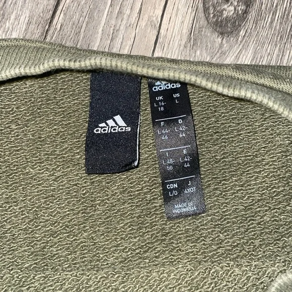 Adidas  Womens Focus Olive Crew Pullover Sweatshirt Size large - Picture 6 of 7